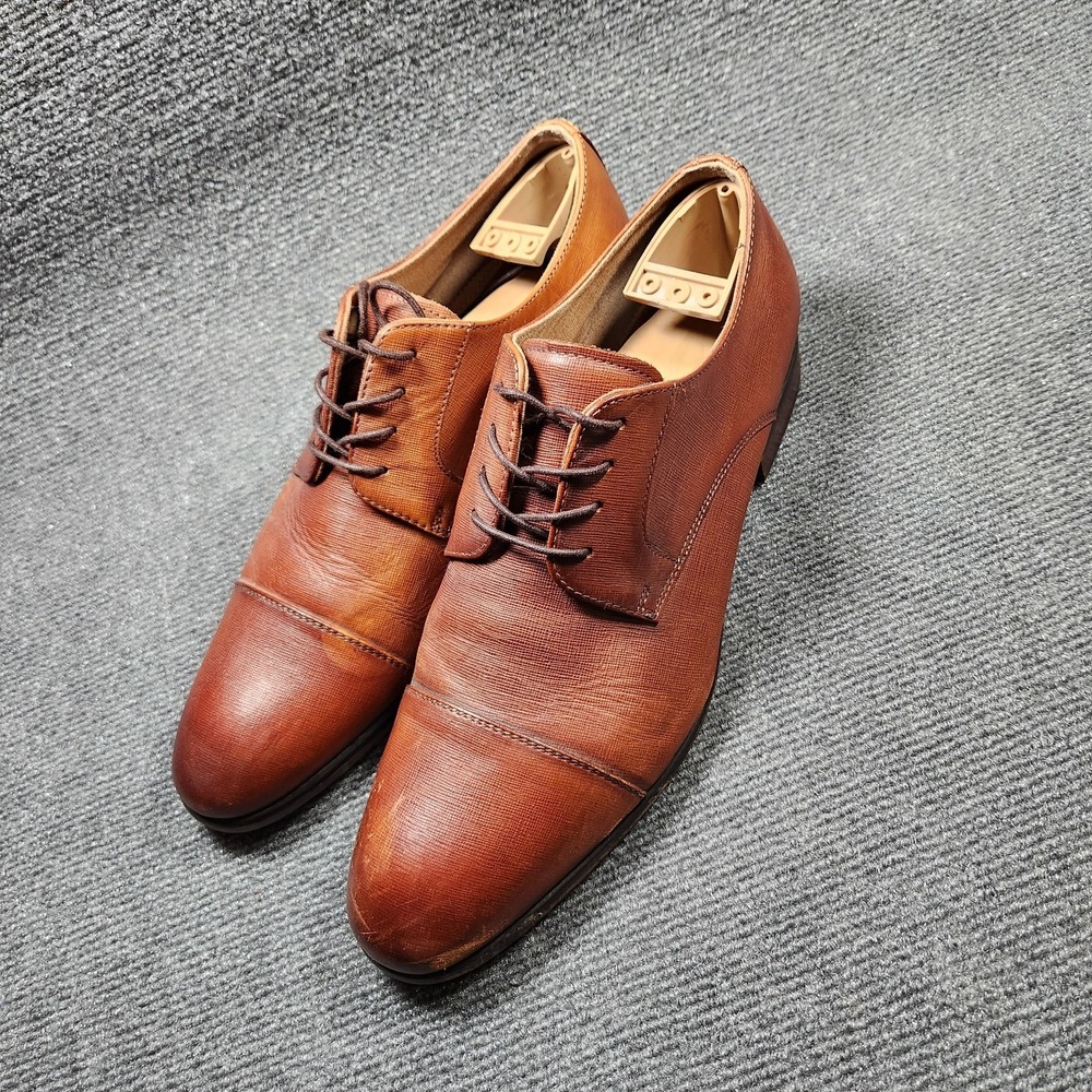 Aldo Dress Shoes Mens 10.5 Derby Oxford Brown Leather Cap Toe Casual Cuban Heels